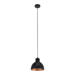 Lámpara colgante Andrin, negro, interior en cobre