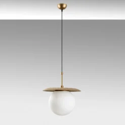 Lámpara colgante Anemon, dorada, cristal, Ø 30 cm, E27
