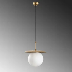 Lámpara colgante Anemon, dorada, cristal, Ø 30 cm, E27