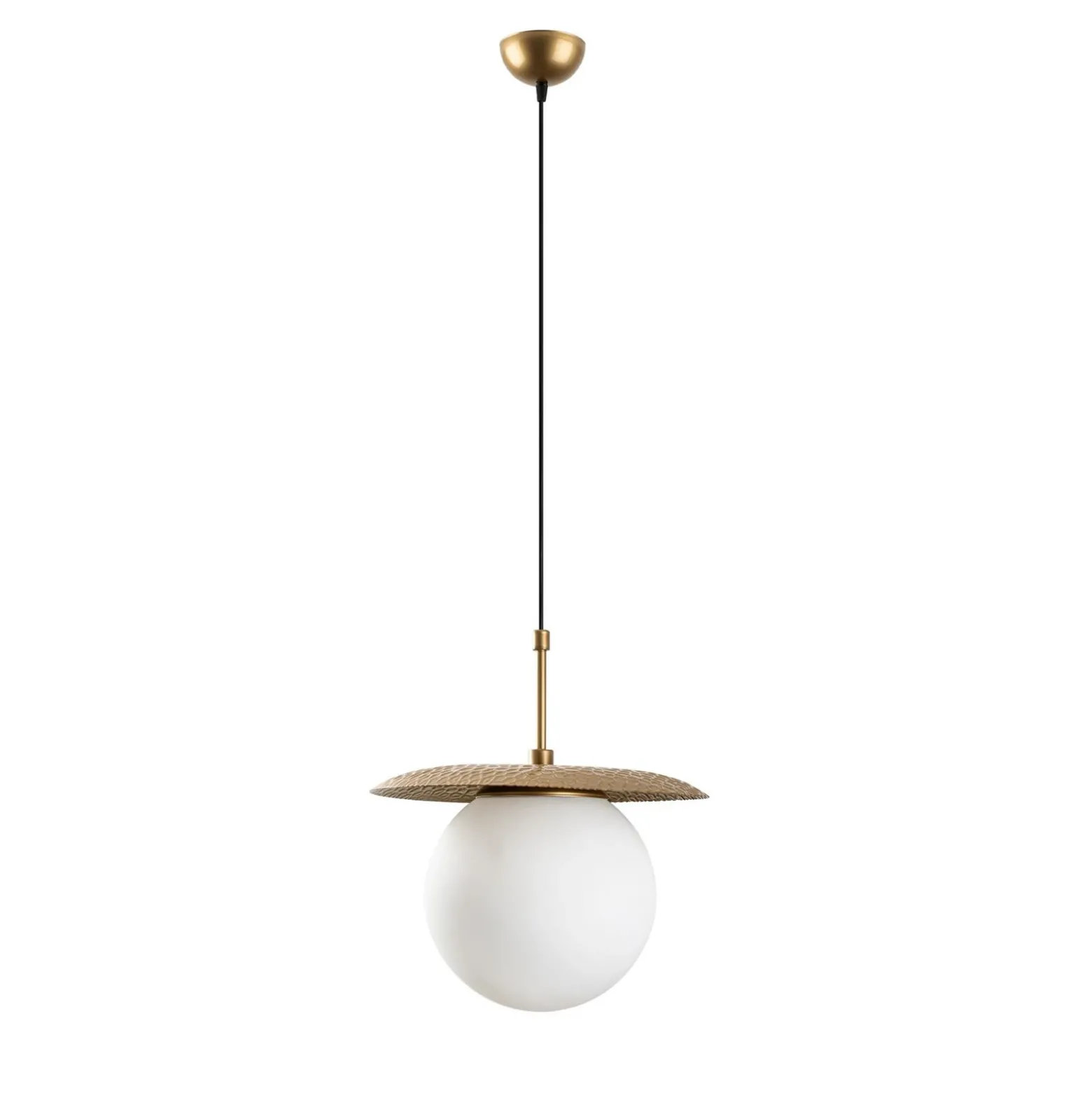 Lámpara colgante Anemon, dorada, cristal, Ø 30 cm, E27