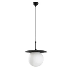 Lámpara colgante Anemon, negro, cristal, Ø 30 cm, E27