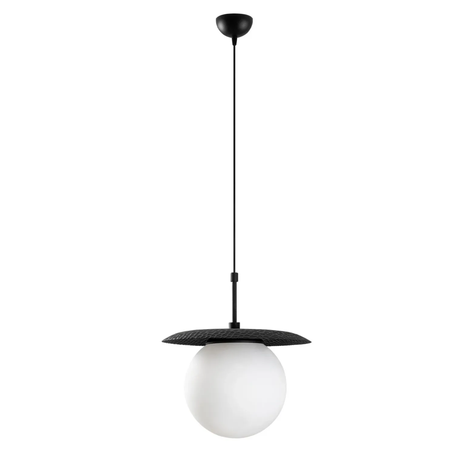 Lámpara colgante Anemon, negro, cristal, Ø 30 cm, E27