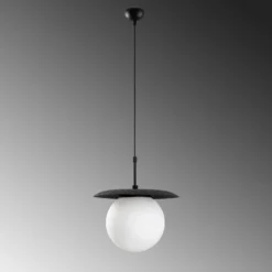 Lámpara colgante Anemon, negro, cristal, Ø 30 cm, E27
