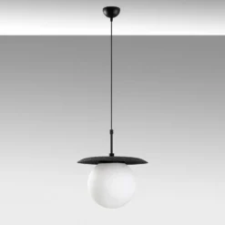 Lámpara colgante Anemon, negro, cristal, Ø 30 cm, E27