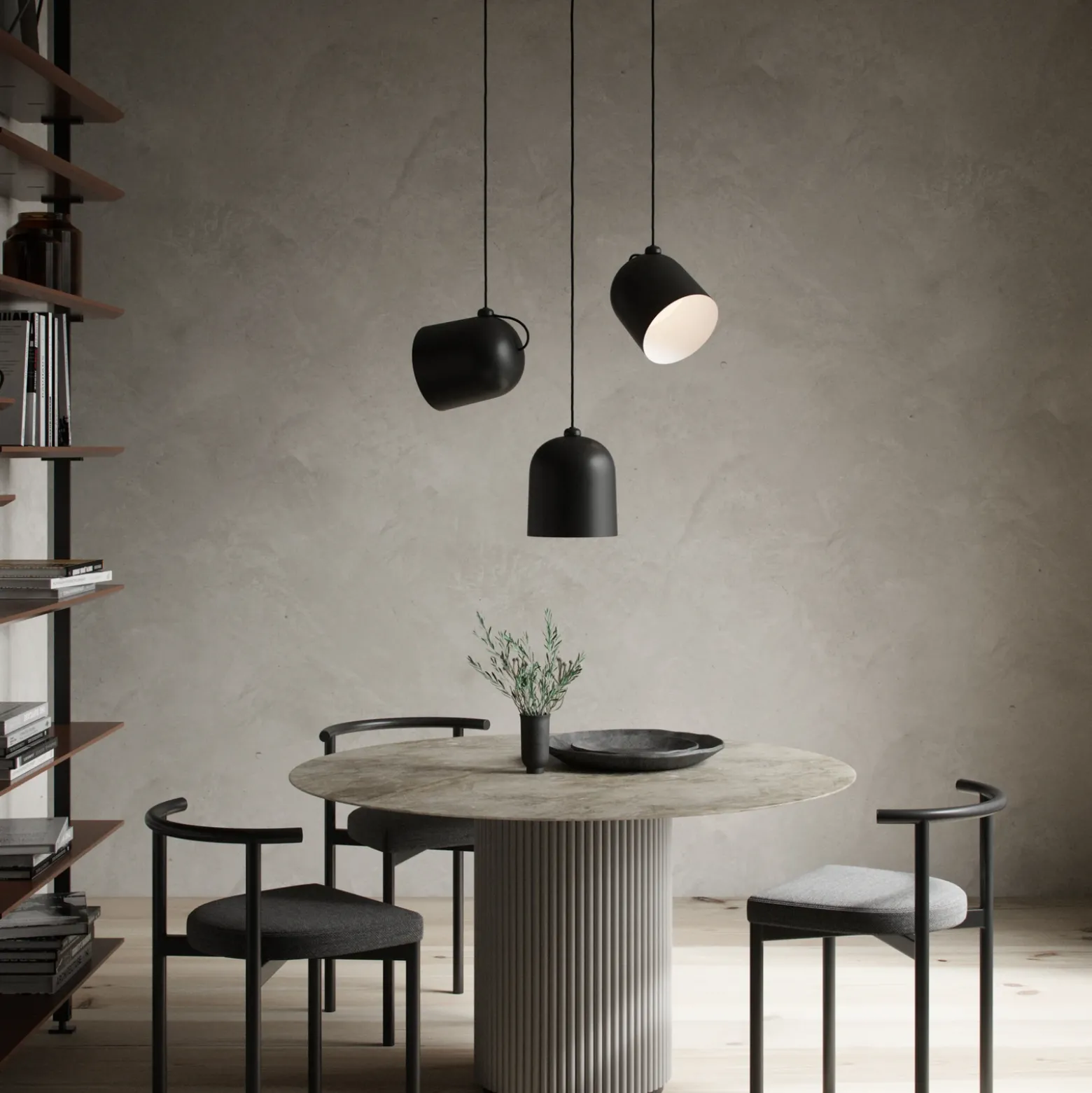 Lámpara colgante Angle E27, negro