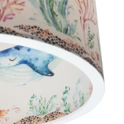 Lámpara colgante 25/40 Animales marinos, Ø 38 cm, colorida, plástico