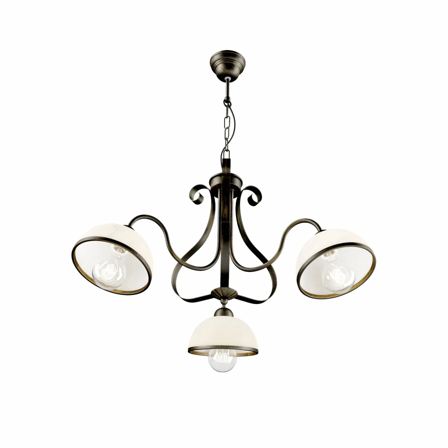 Lámpara colgante Antica de estilo rústico, 3 luces