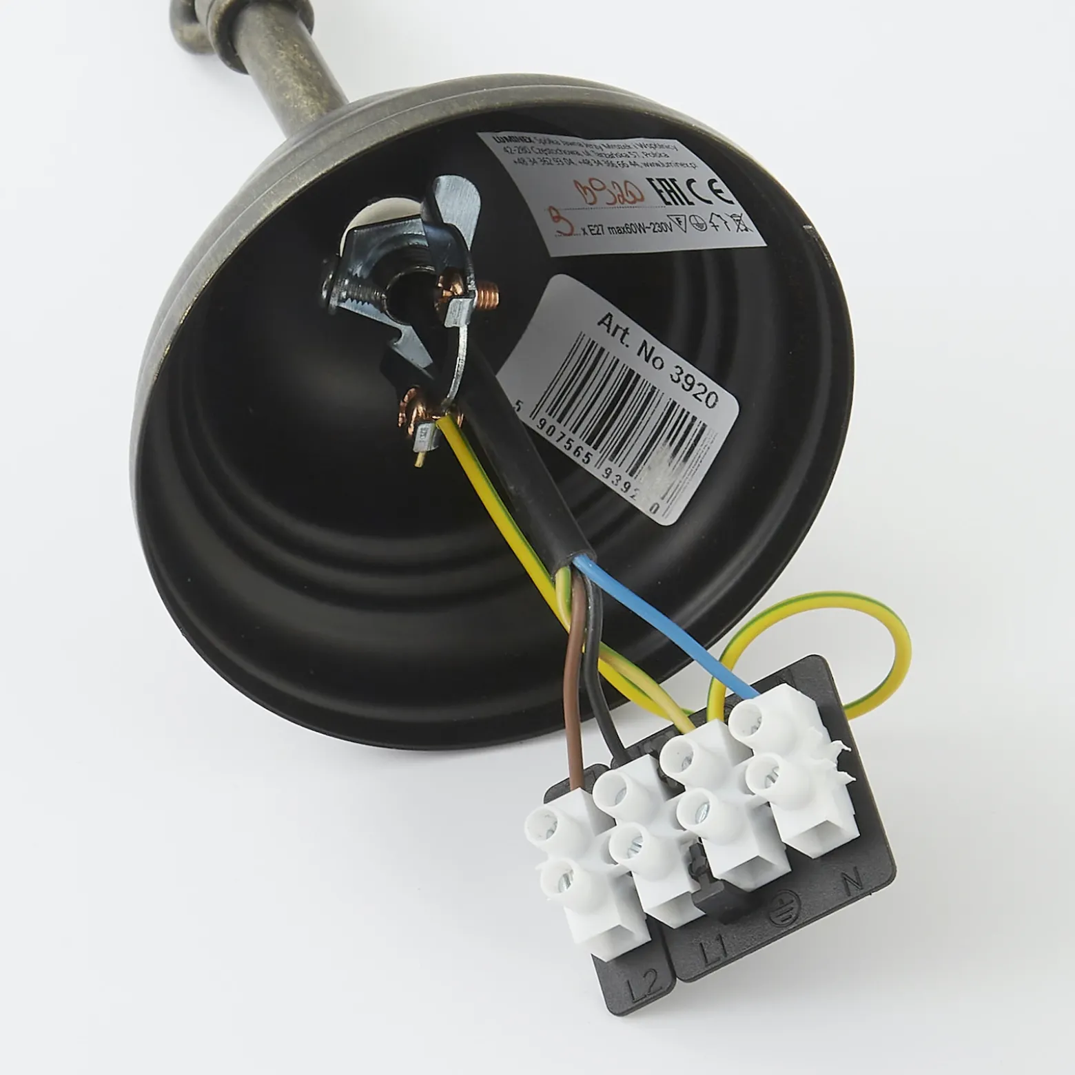 Lámpara colgante Antica de estilo rústico, 3 luces