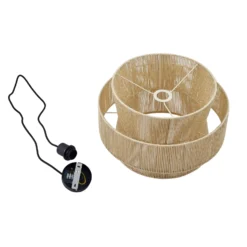 Lámpara colgante Anuva de Lindby, natural, papel, Ø 45 cm