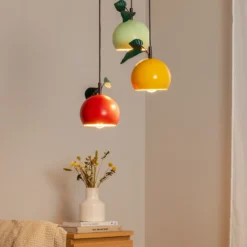 Lámpara colgante Apple mix, multicolor, metal, Ø 42 cm, 3 luces, E27