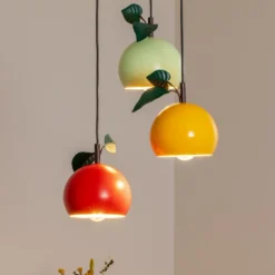 Lámpara colgante Apple mix, multicolor, metal, Ø 42 cm, 3 luces, E27