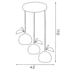 Lámpara colgante Apple mix, multicolor, metal, Ø 42 cm, 3 luces, E27