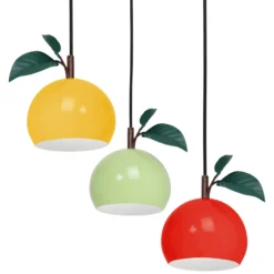 Lámpara colgante Apple mix, multicolor, metal, Ø 42 cm, 3 luces, E27
