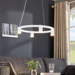 Lámpara colgante Arcchio Brinja, blanca, Ø 64 cm, 4 luces, GU10