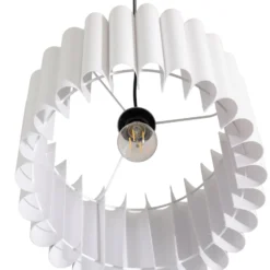 Lámpara colgante Aria, blanca, microfibra, E27