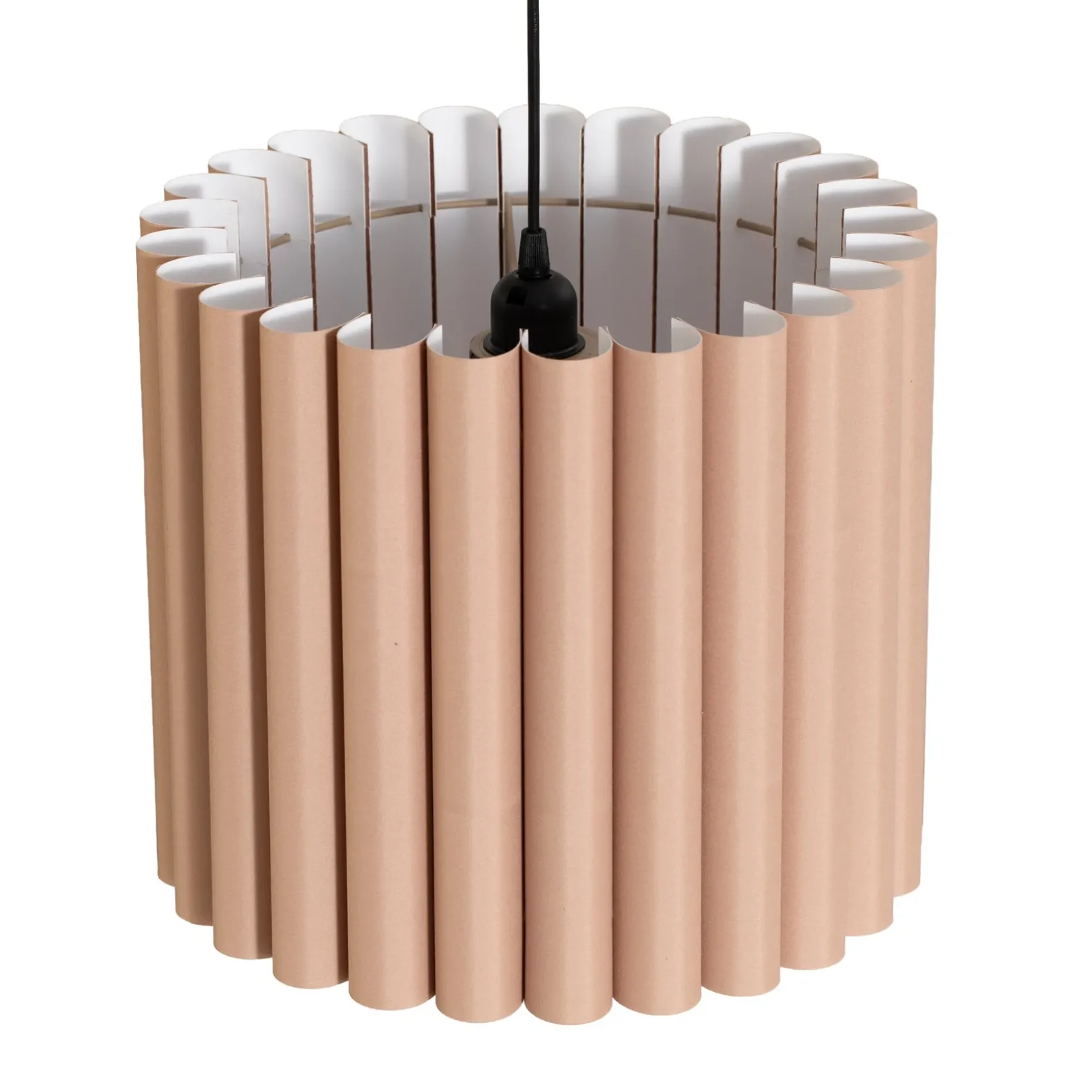 Lámpara colgante Aria, capuchino, microfibra, E27
