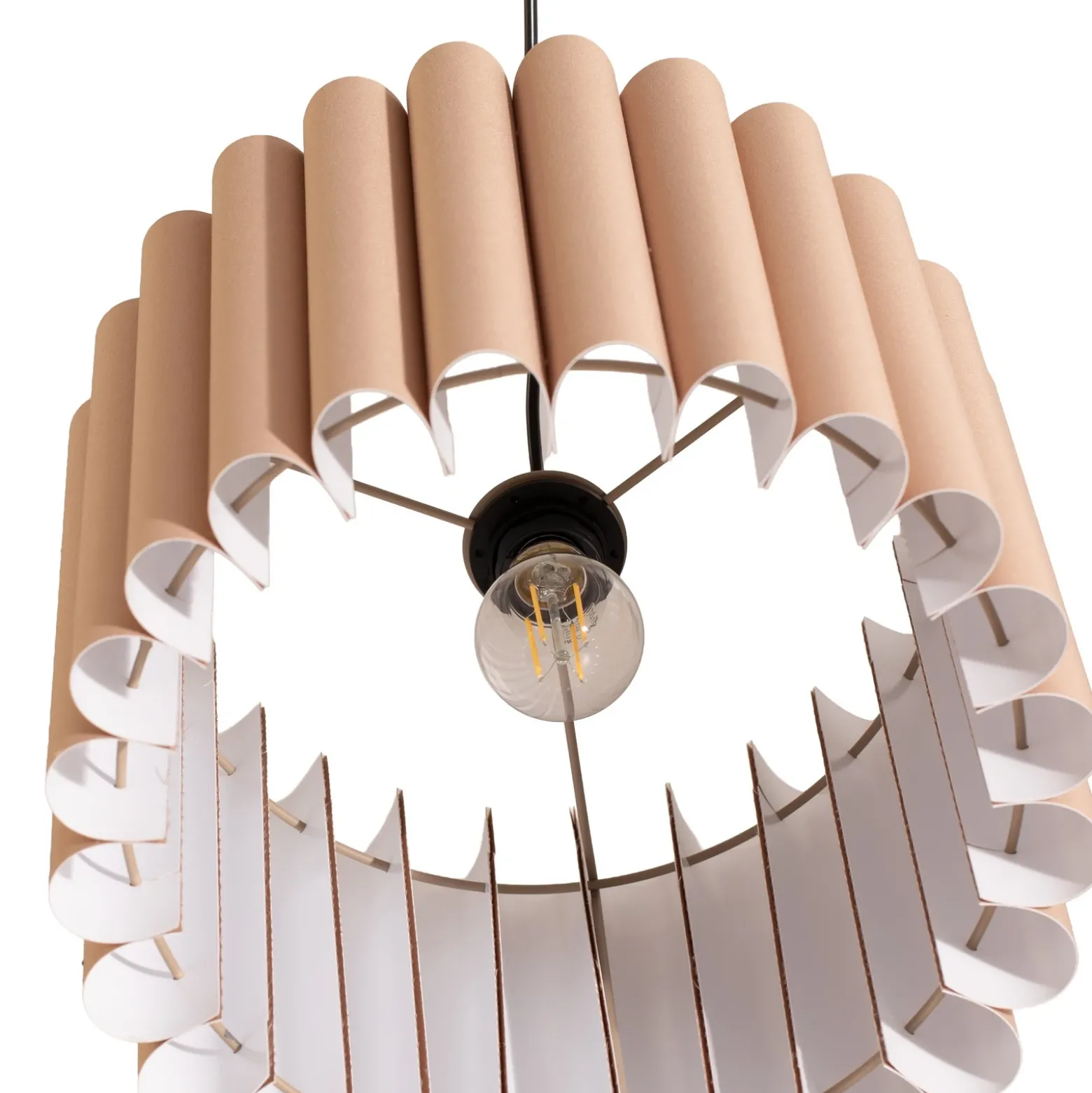 Lámpara colgante Aria, capuchino, microfibra, E27