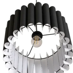 Lámpara colgante Aria, negro, microfibra, E27