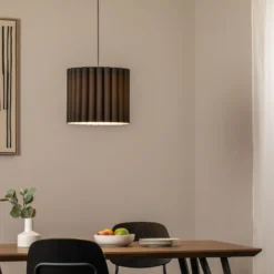 Lámpara colgante Aria, negro, microfibra, E27