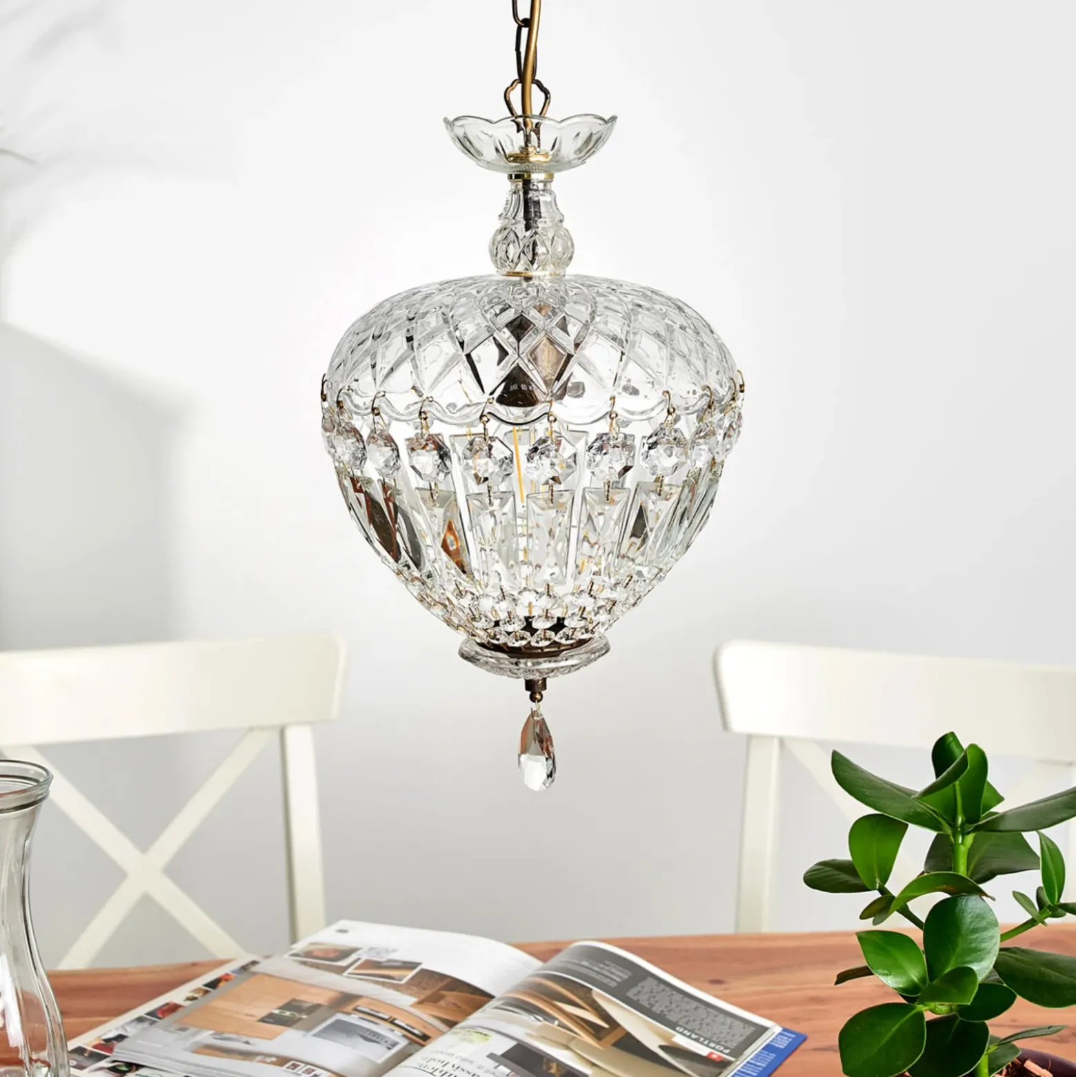 Lámpara colgante Arila, vidrio cristal, Ø 25 cm