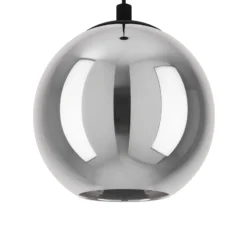 Lámpara colgante Ariscani, gris humo, Ø 43 cm, 3 luces, cristal, E27