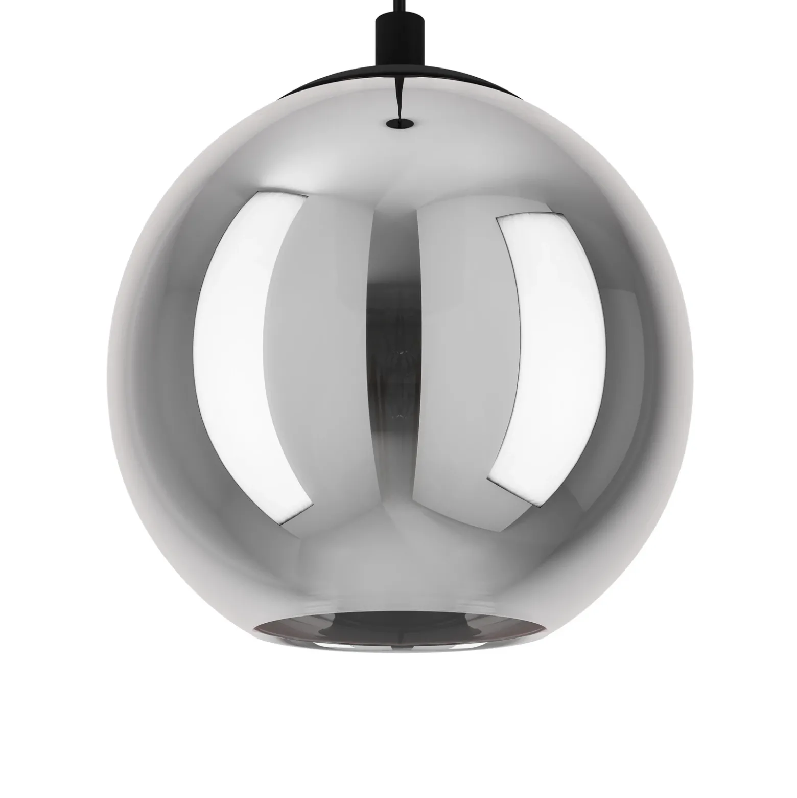 Lámpara colgante Ariscani, gris humo, longitud 77 cm, 3 luces de cristal E27