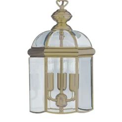 Lámpara colgante ARLIND, farol, latón envejecido