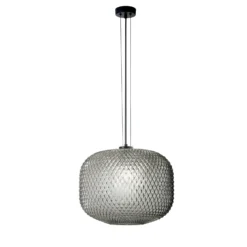 Lámpara colgante Ashford, gris ahumado, Ø 40 cm, cristal