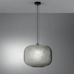 Lámpara colgante Ashford, gris ahumado, Ø 40 cm, cristal