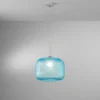 Lámpara colgante Ashford, turquesa, Ø 40 cm, cristal
