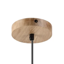 Lámpara colgante Asta, madera de roble/cristal, Ø 28 cm, E27