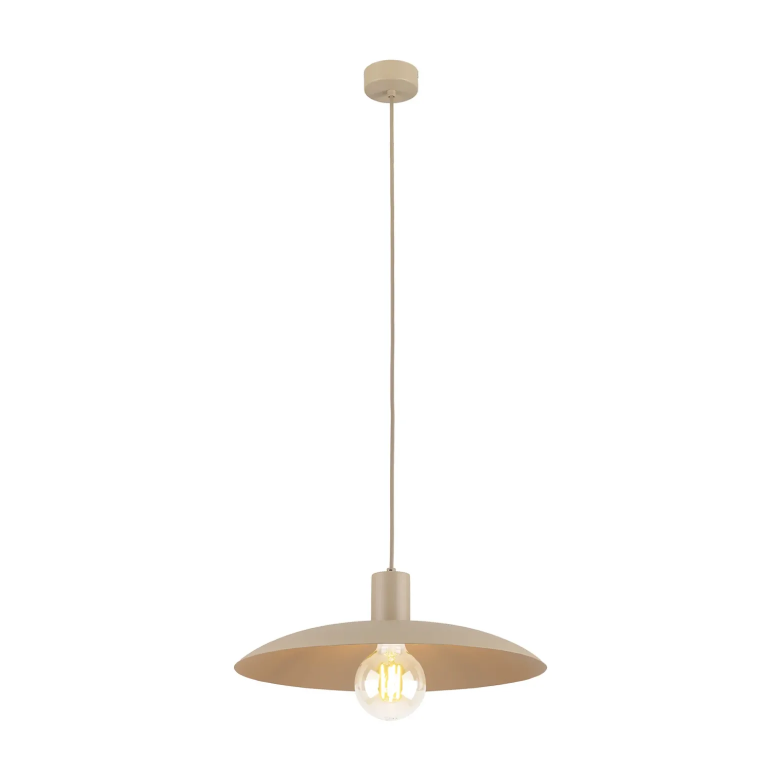 Lámpara colgante Astra, color arena, metal, Ø 41 cm, E27