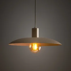 Lámpara colgante Astra, color arena, metal, Ø 41 cm, E27