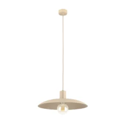 Lámpara colgante Astra, color arena, metal, Ø 41 cm, E27