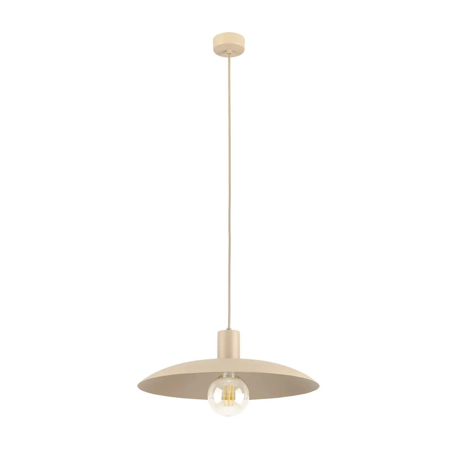 Lámpara colgante Astra, color arena, metal, Ø 41 cm, E27
