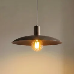 Lámpara colgante Astra, marrón, metal, Ø 41 cm, E27