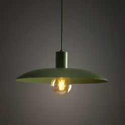 Lámpara colgante Astra, verde, metal, Ø 41 cm, E27
