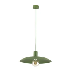 Lámpara colgante Astra, verde, metal, Ø 41 cm, E27