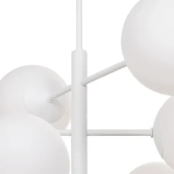 Lámpara colgante Aurora, blanca, Ø 60 cm, 6 luces, cristal, E14