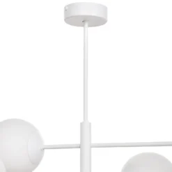 Lámpara colgante Aurora, blanca, Ø 60 cm, 6 luces, cristal, E14