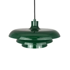 Lámpara colgante Ava de Dyberg Larsen, verde oscuro, metal, Ø 31 cm