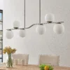 Lámpara colgante Avalyn de Lindby, color níquel, cristal, 110 cm, E14