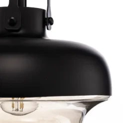 Lámpara colgante AV-5064-1BSY, pantalla de metal y cristal