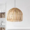 Lámpara colgante Bali, Ø 60 cm, bambú, madera clara, E27