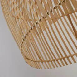 Lámpara colgante Bali, Ø 60 cm, bambú, madera clara, E27
