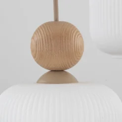 Lámpara colgante Ballo, 3 luces, blanca, cristal, Ø 35 cm