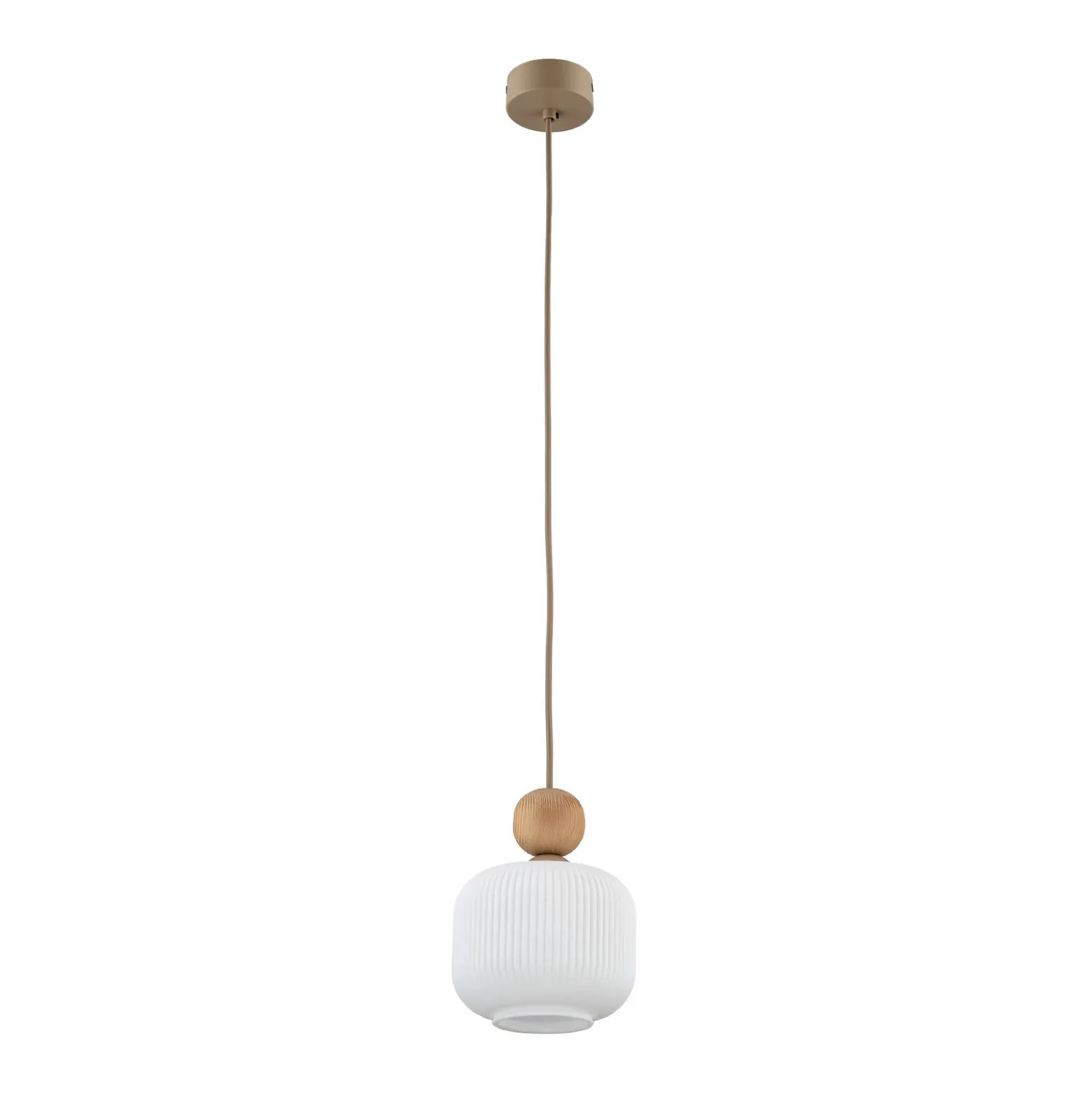 Lámpara colgante Ballo, 1 luz, blanca, cristal, Ø 15 cm, E14
