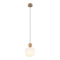 Lámpara colgante Ballo, 1 luz, blanca, cristal, Ø 15 cm, E14