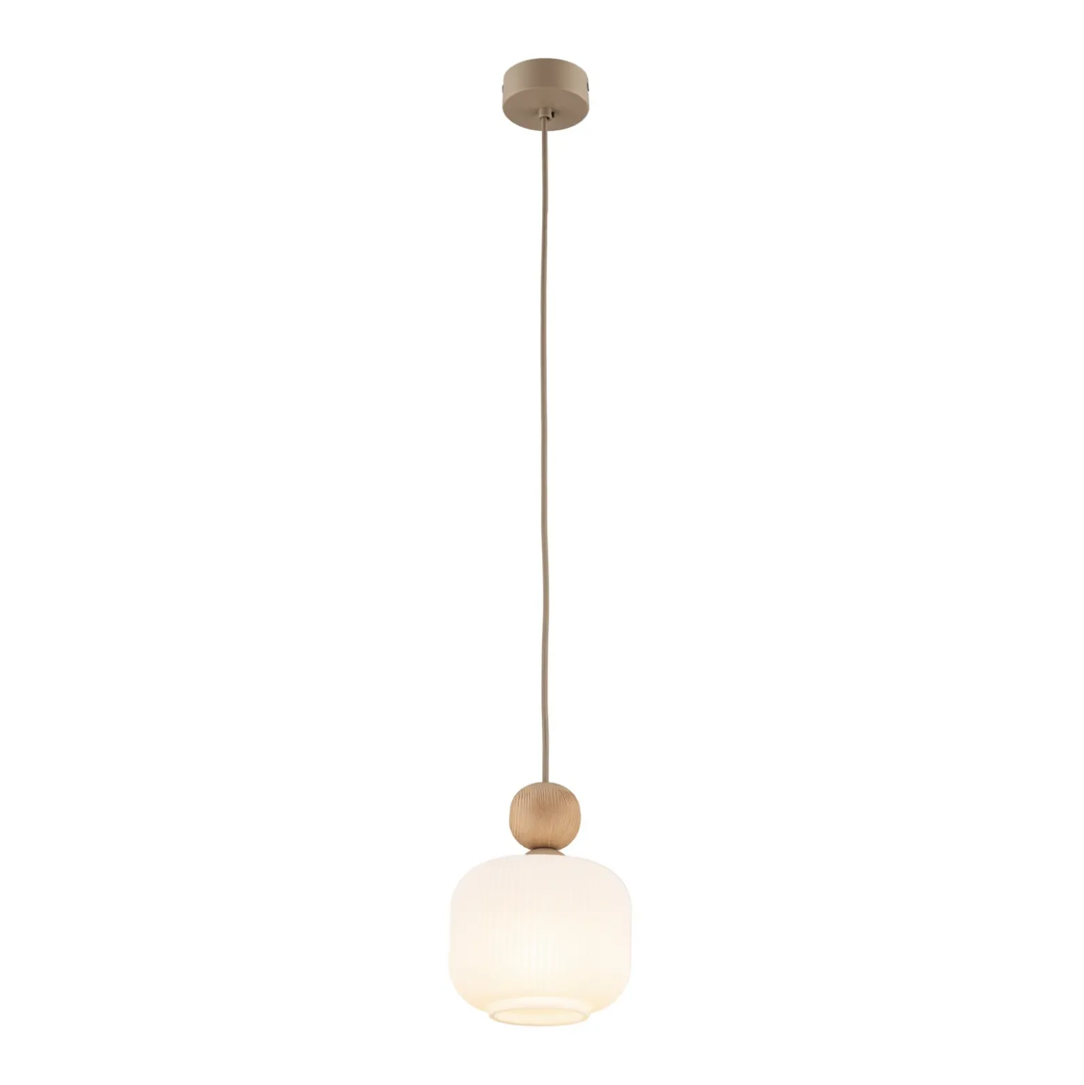 Lámpara colgante Ballo, 1 luz, blanca, cristal, Ø 15 cm, E14