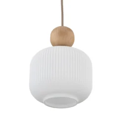 Lámpara colgante Ballo, 1 luz, blanca, cristal, Ø 15 cm, E14